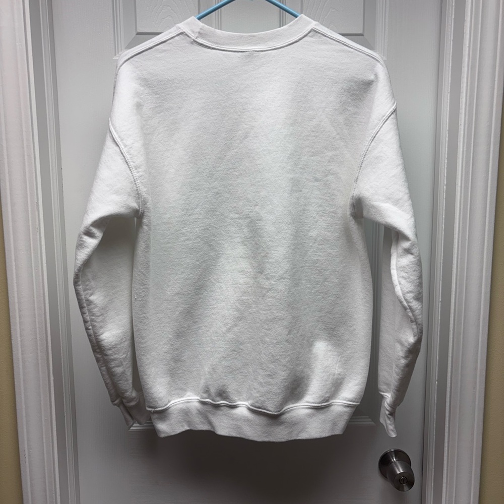 White Graphic Cat Sweatshirt | Japanese Art Print | Size M - Picture 6 of 8